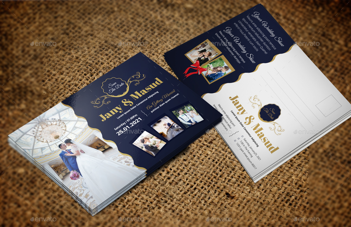 Wedding Invitation Postcard Design Template, Print Templates GraphicRiver